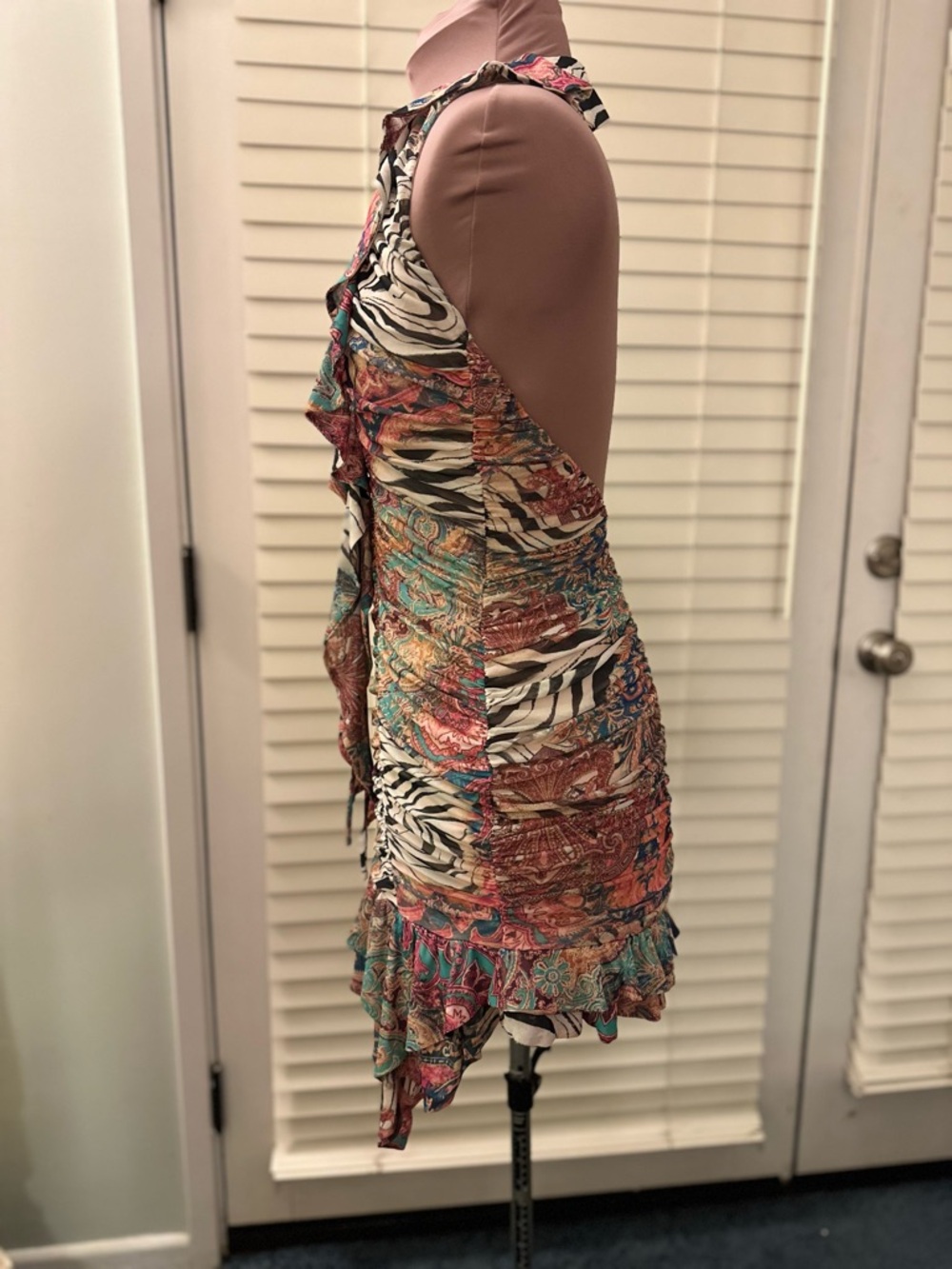 AFRM Multicolor Backless Ruffled Mini Dress - Picture 6 of 7